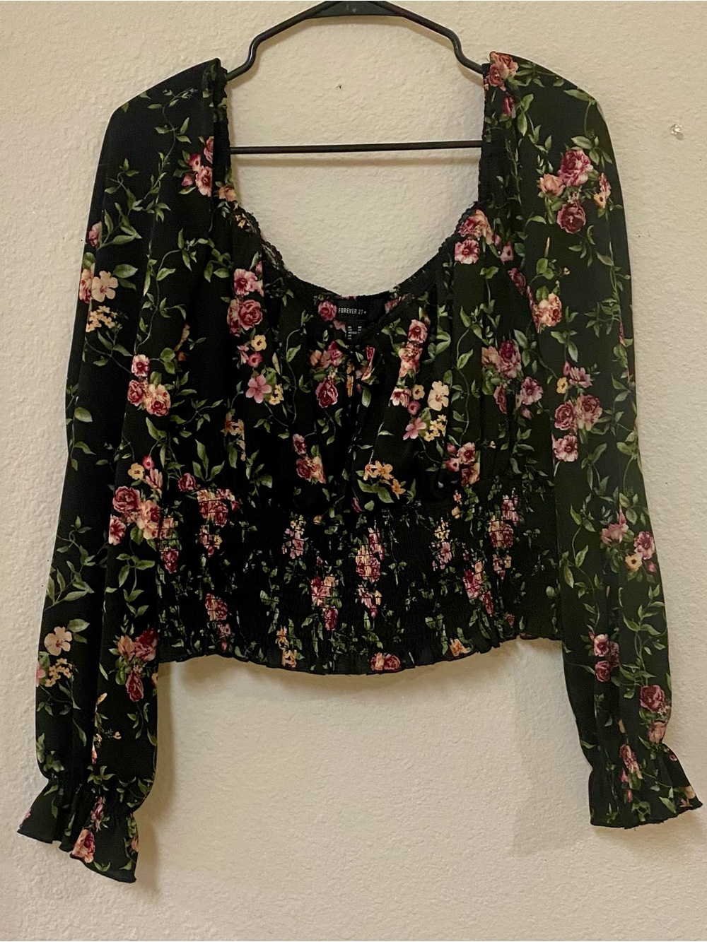 Forever 21 Floral Long-Sleeve Peasant Top - Quick List For Live